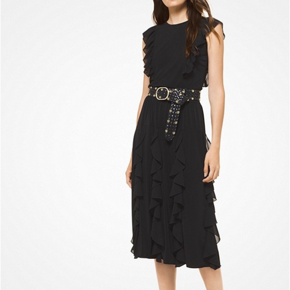 Michael Kors Ruffled Black Dress